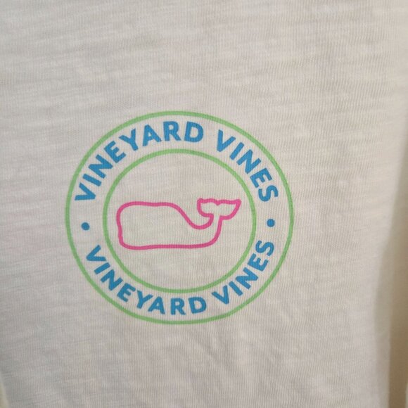Vineyard Vines 2024 White Long Sleeve Cotton Rounded Hem Hooded Tee Shirt Size L - Picture 5 of 9